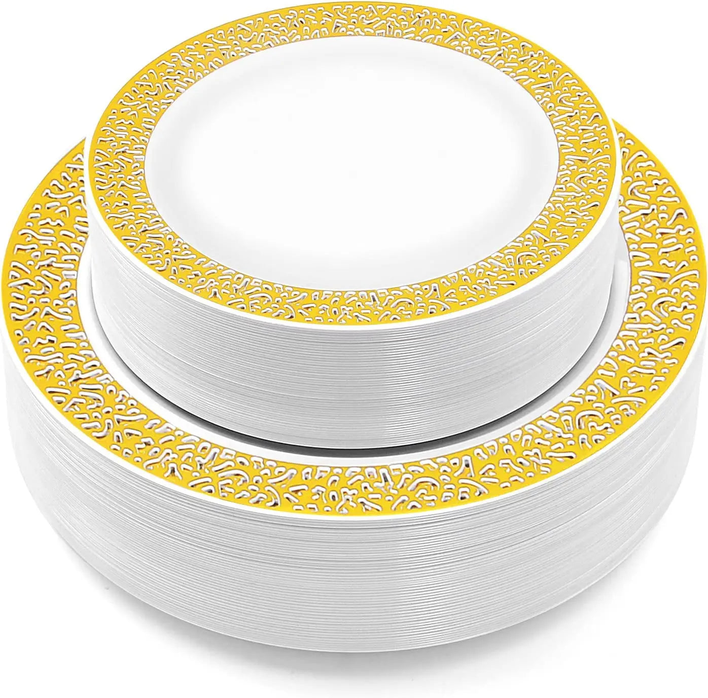 Gold Rim Plastic Plates