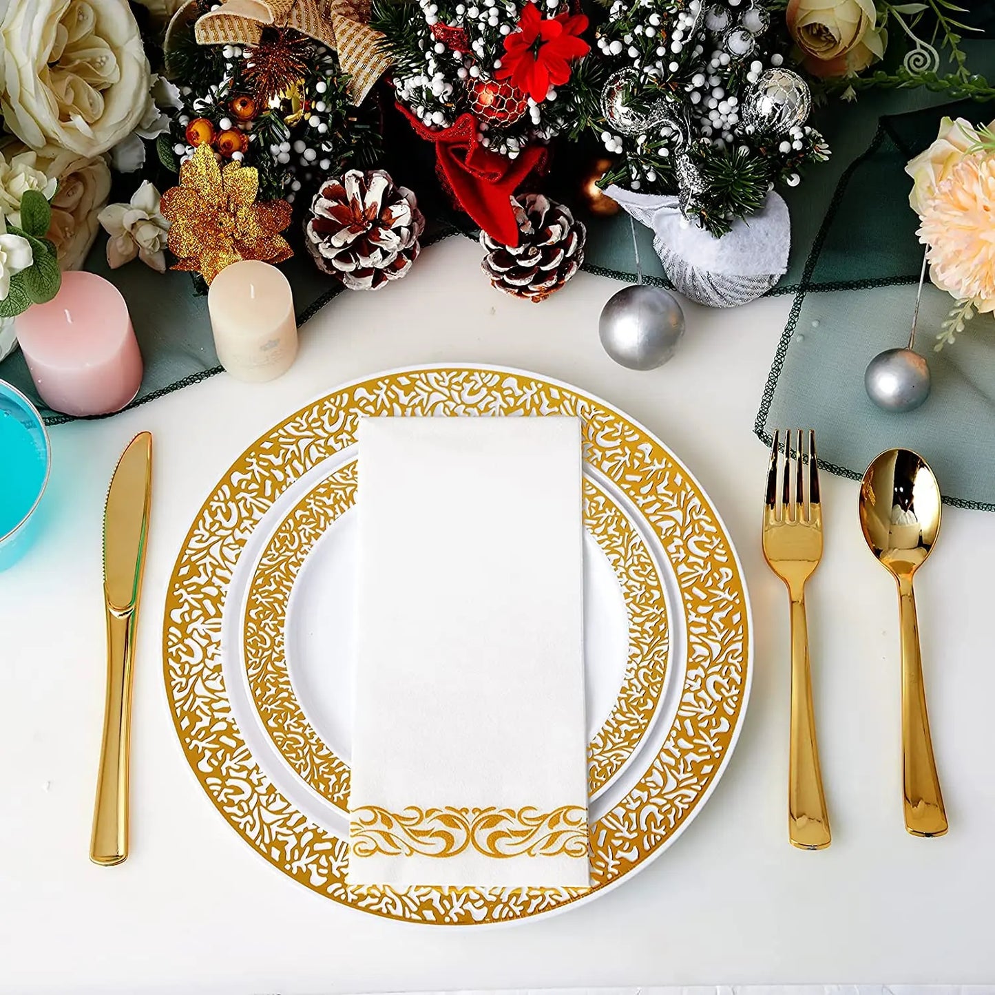 Gold Rim Plastic Plates