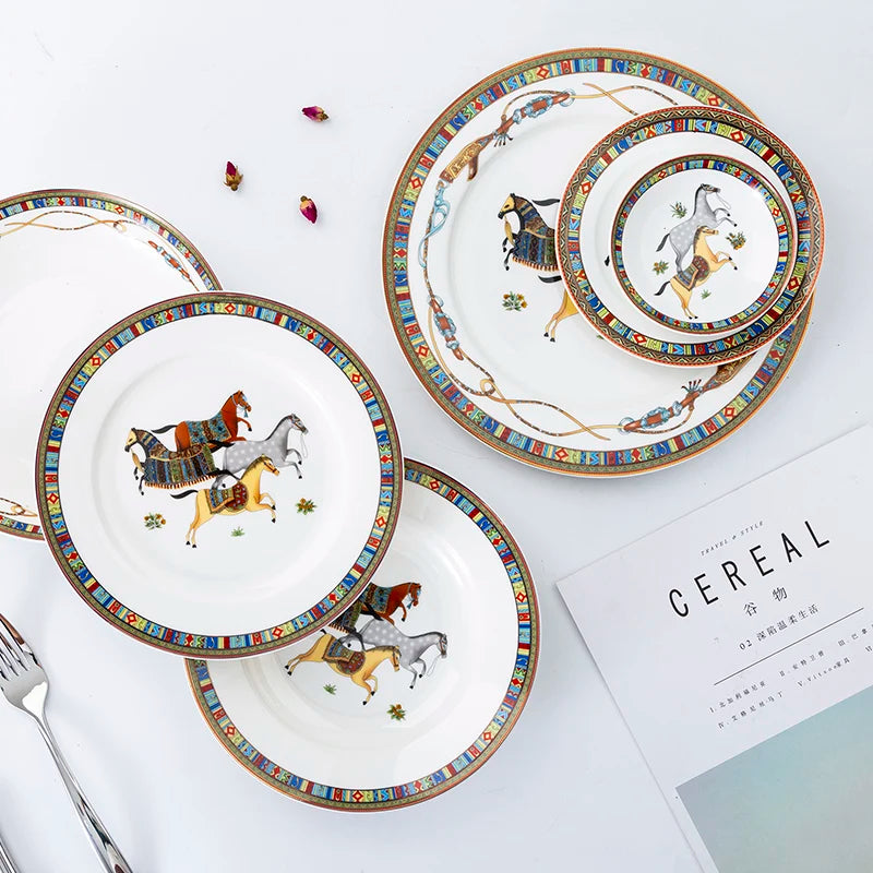 Mongolian Horse Ceramic Plate