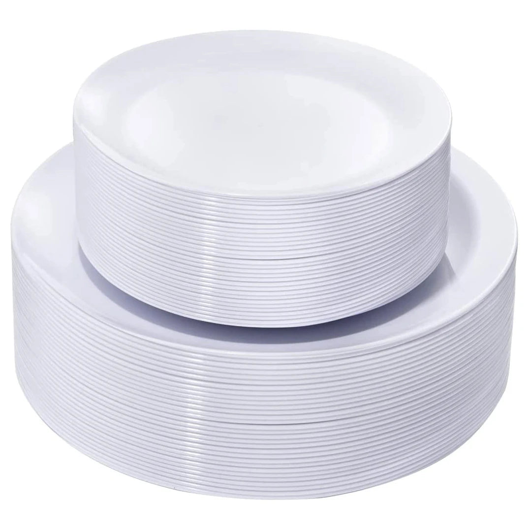 Silver Rim Plastic Plates