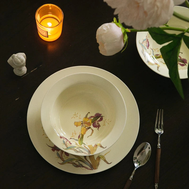French Iris Dinner Set