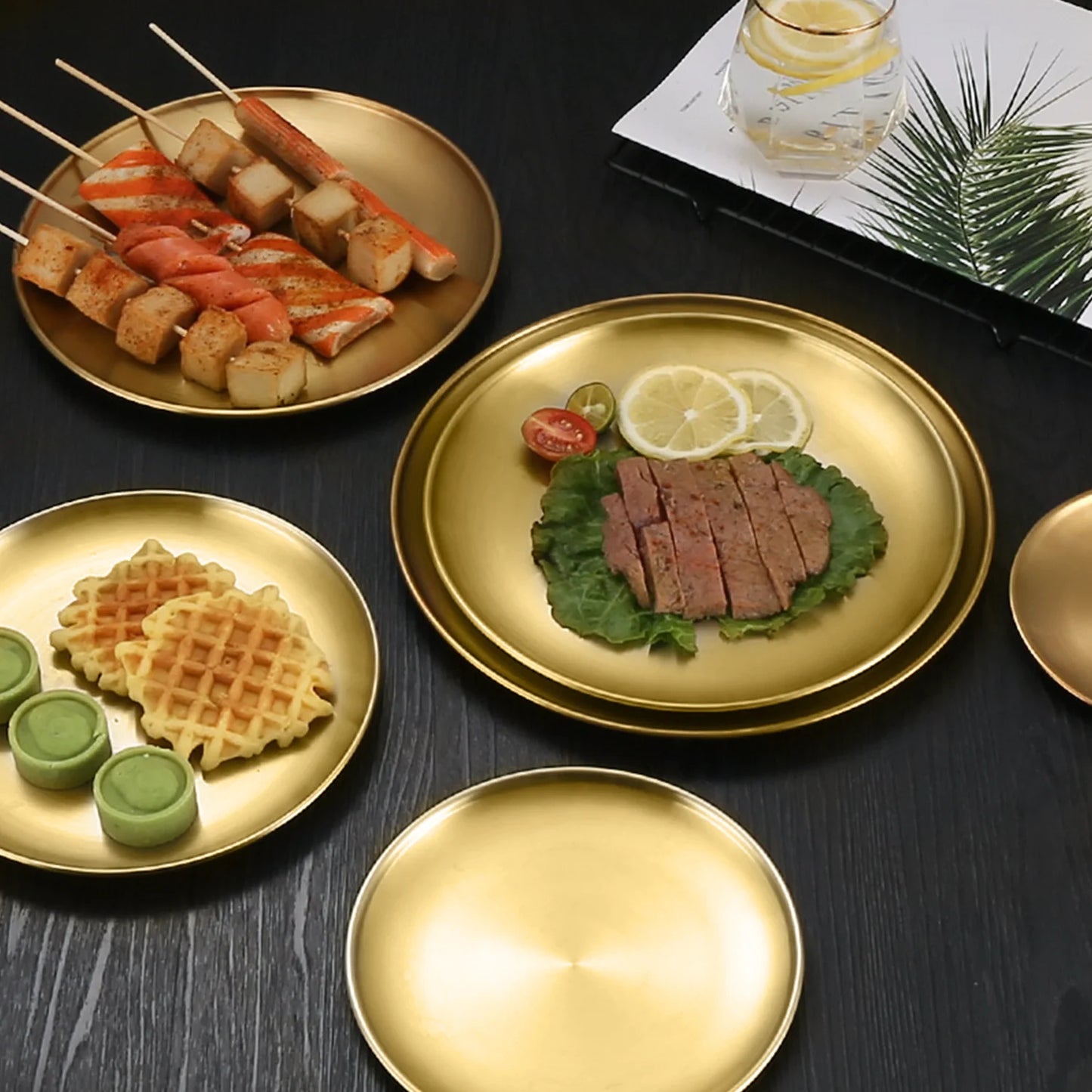 Gold Stainless Round Plate