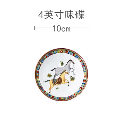 Mongolian Horse Ceramic Plate