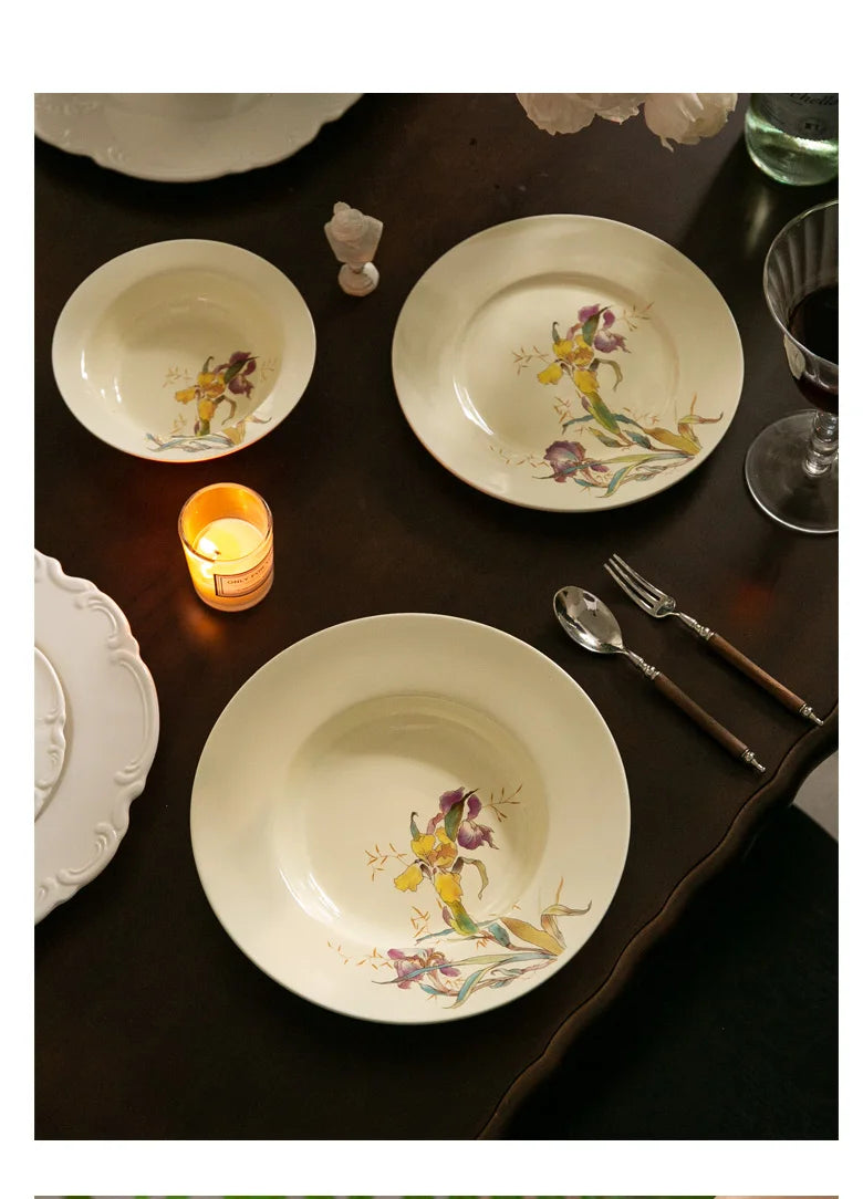 French Iris Dinner Set