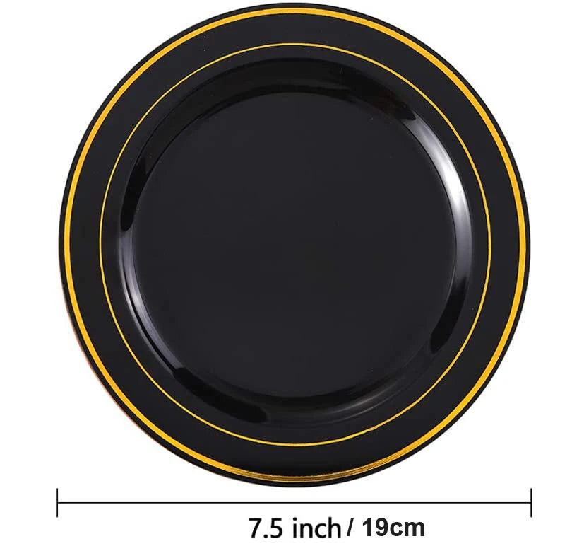Silver Rim Plastic Plates