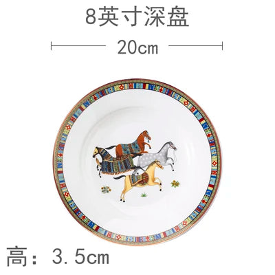 Mongolian Horse Ceramic Plate
