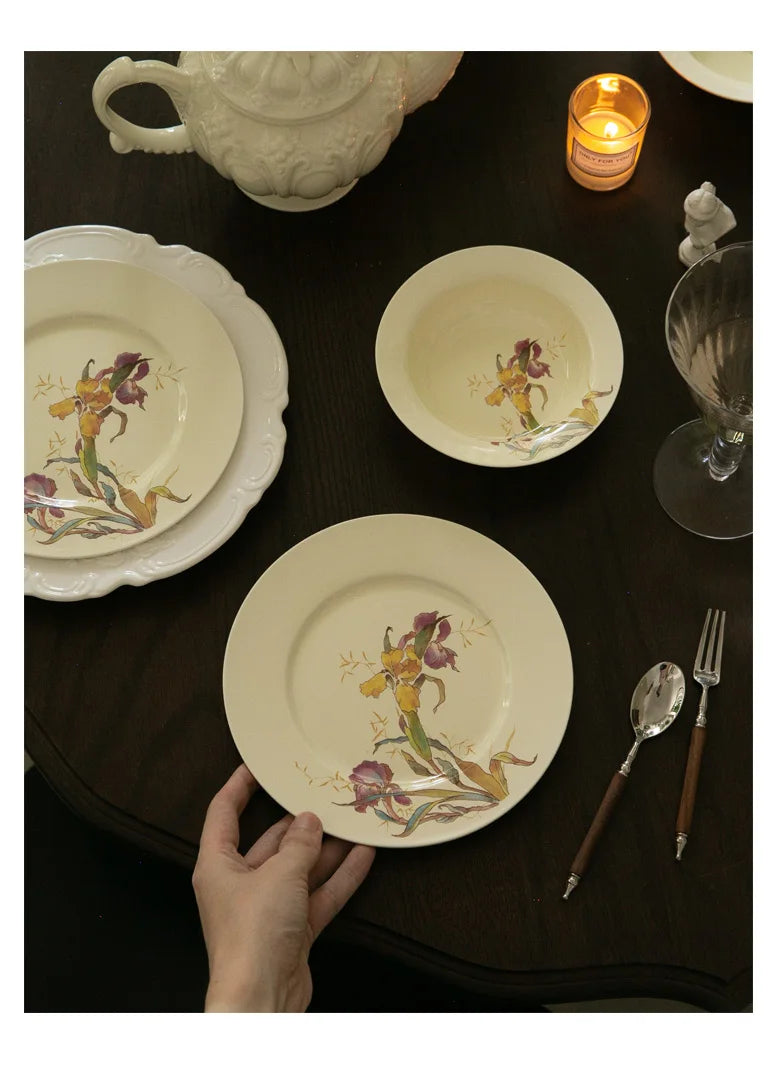 French Iris Dinner Set