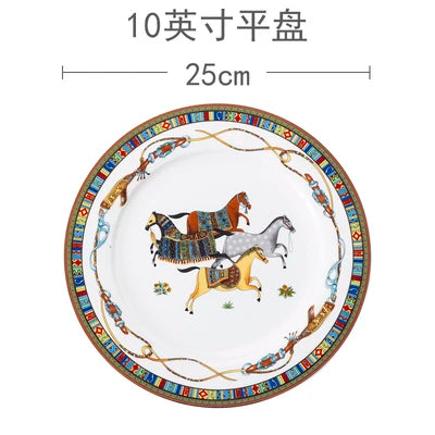 Mongolian Horse Ceramic Plate