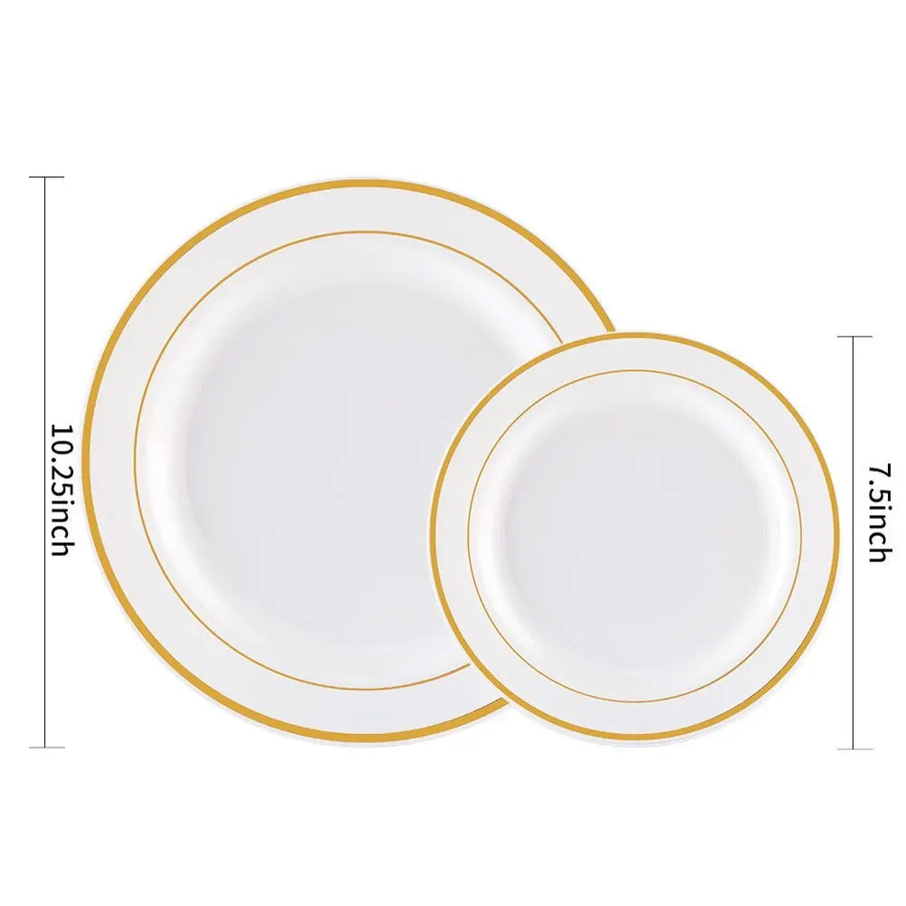 Silver Rim Plastic Plates