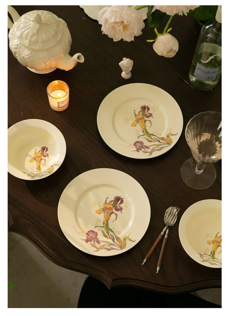 French Iris Dinner Set