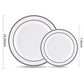 Silver Rim Plastic Plates