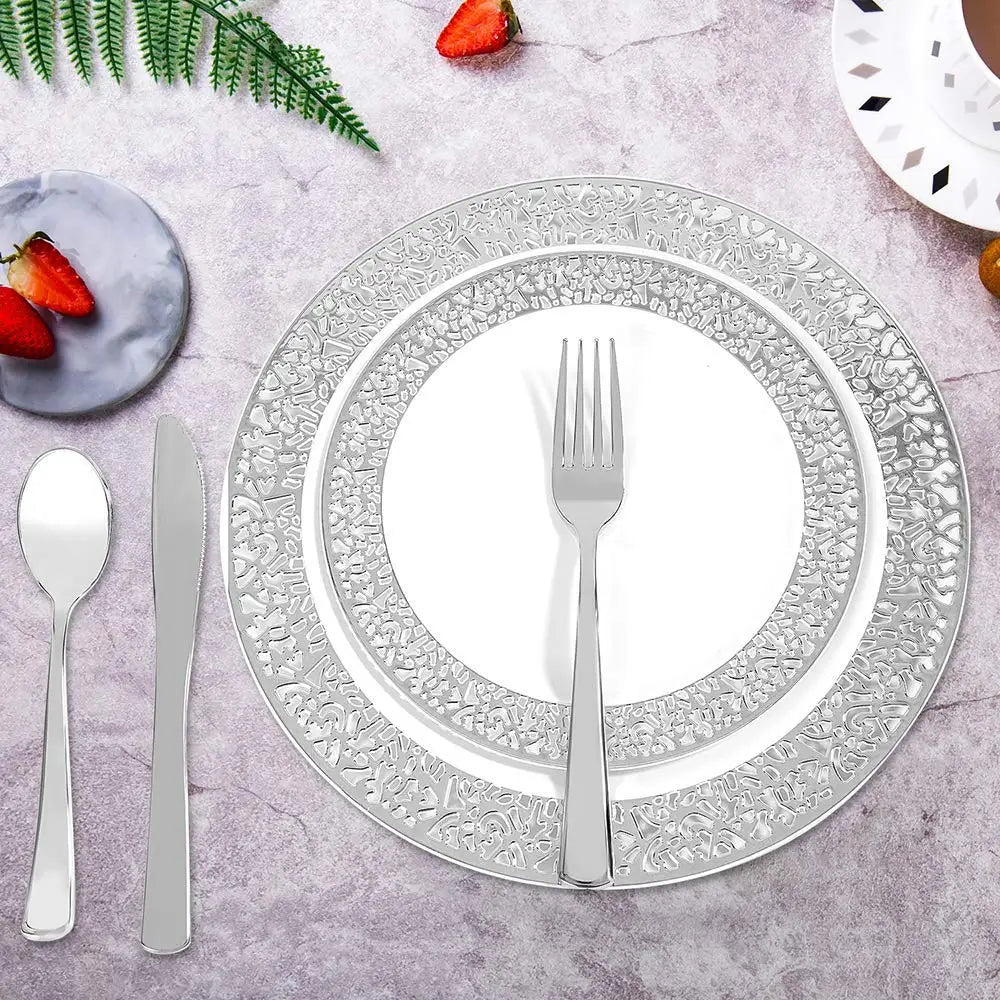 Gold Rim Plastic Plates