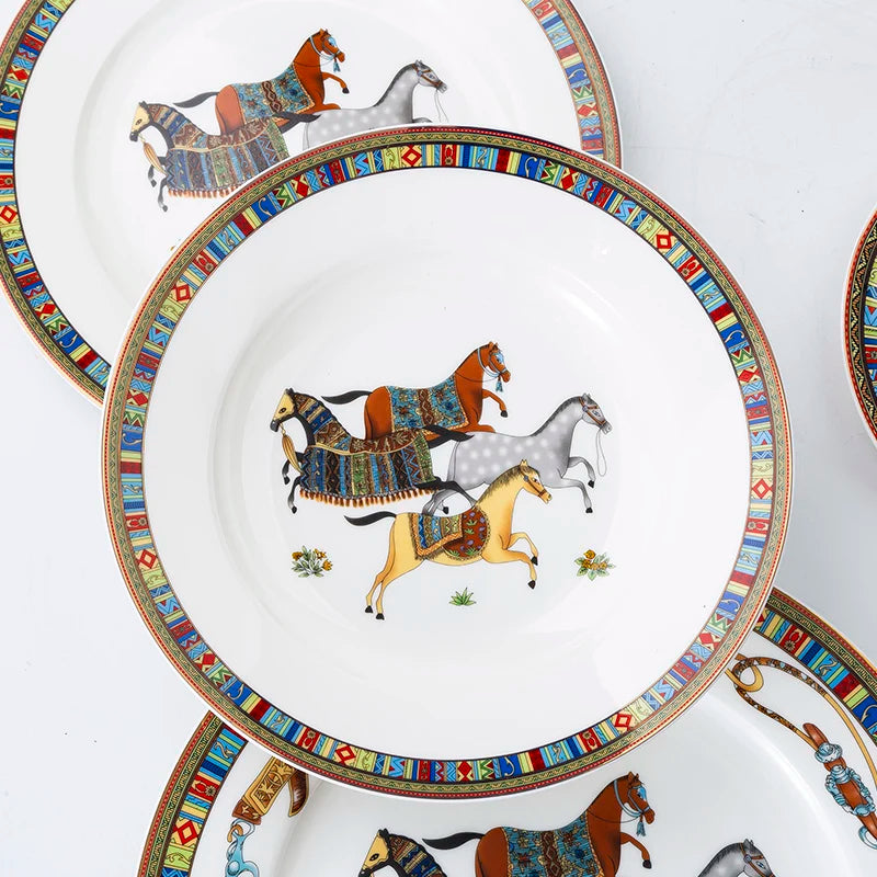Mongolian Horse Ceramic Plate