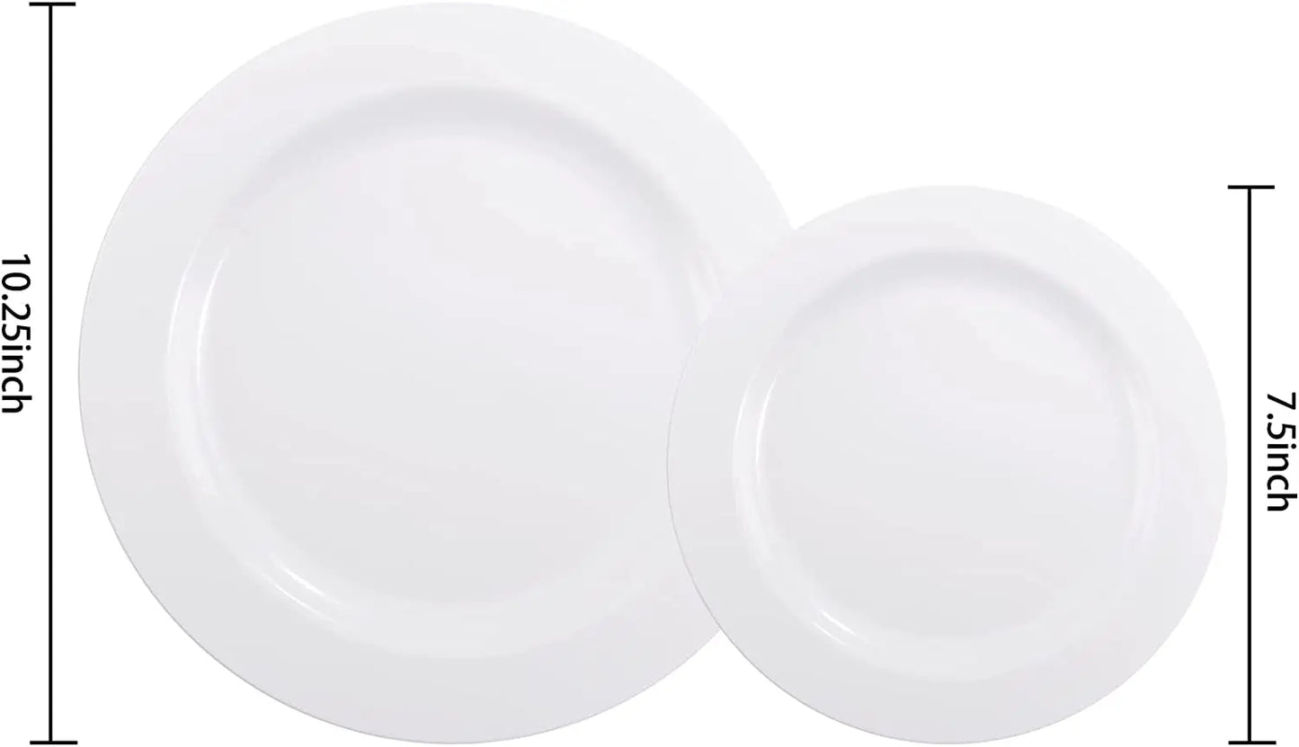 Silver Rim Plastic Plates