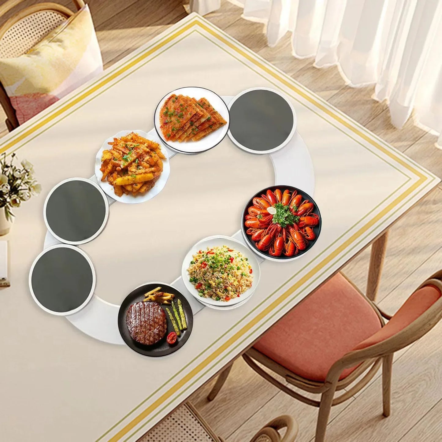 Foldable Rotating Snack Tray