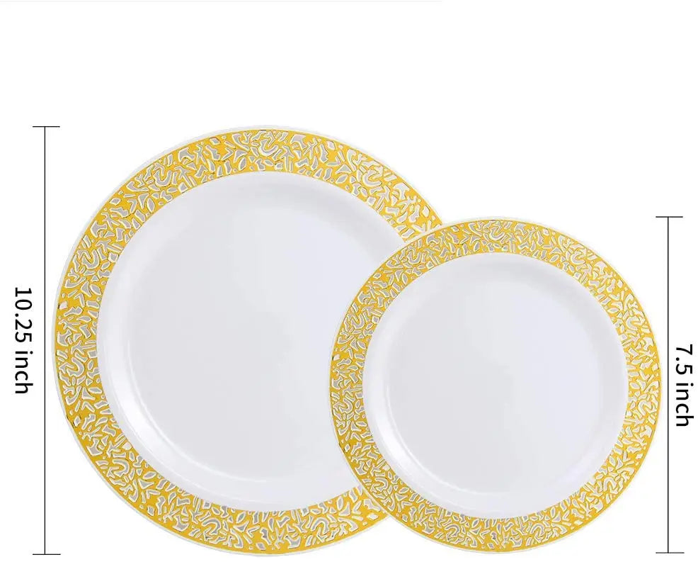 Gold Rim Plastic Plates