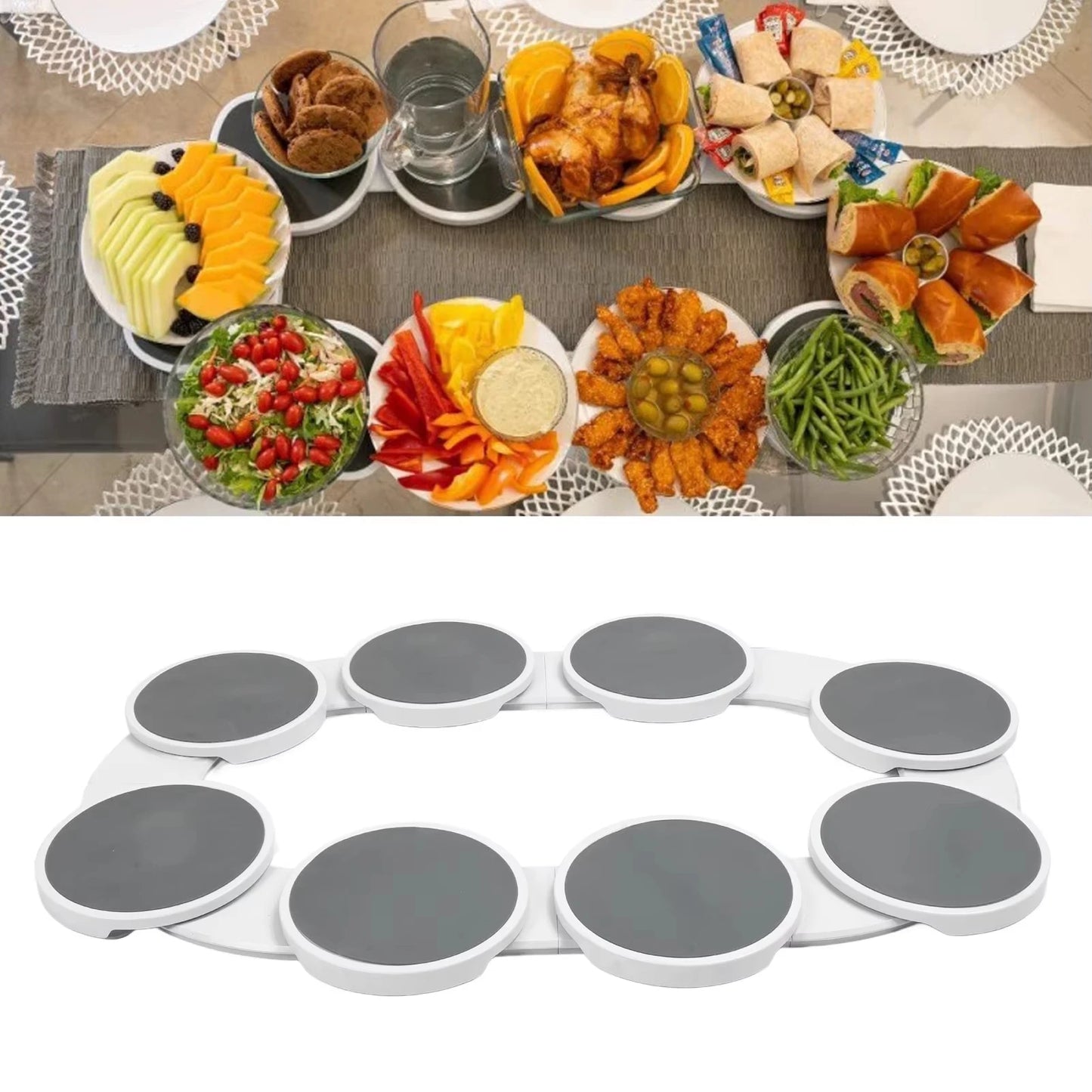 Foldable Rotating Snack Tray