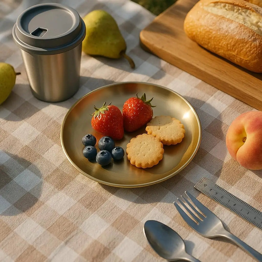 Gold Stainless Round Plate