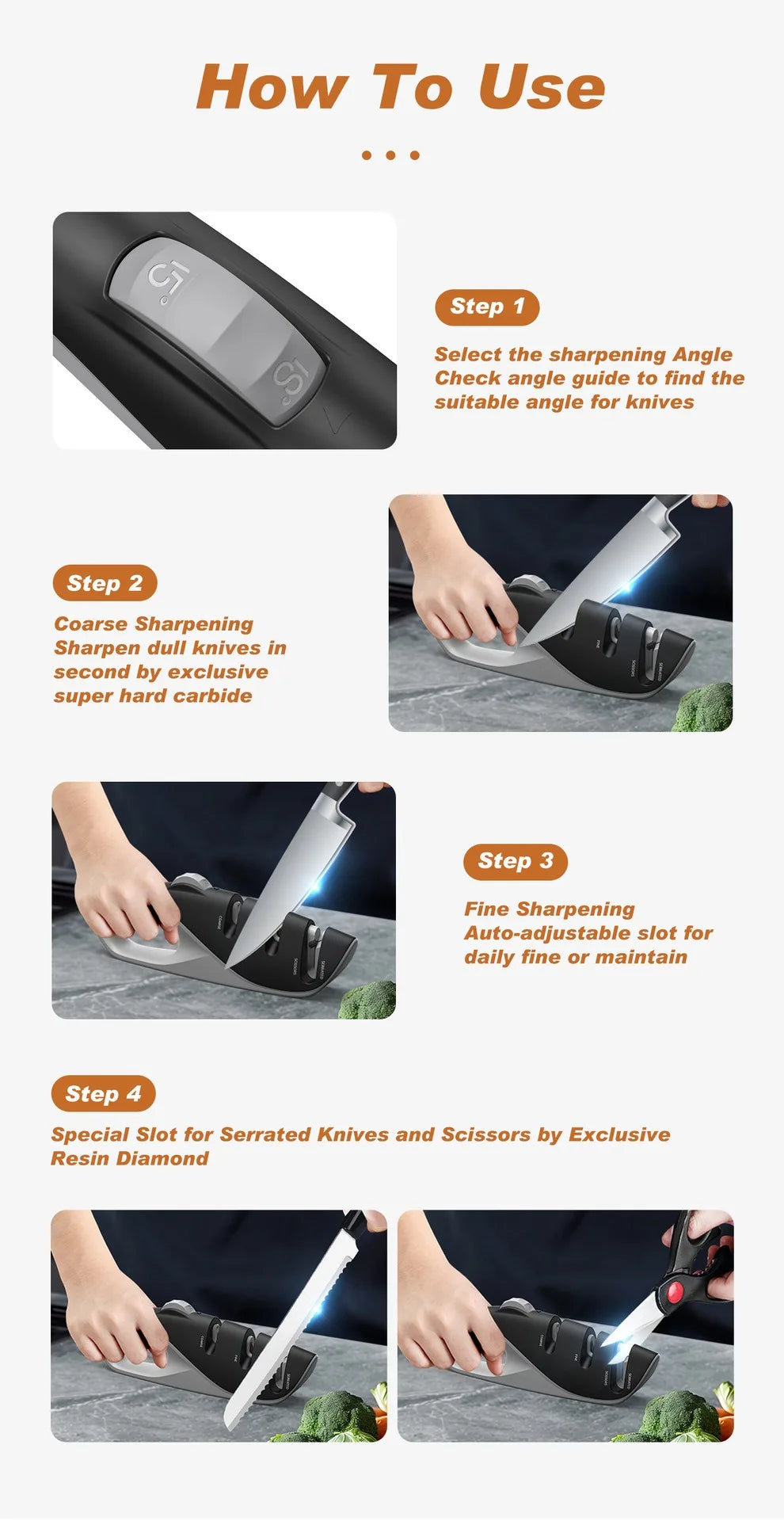 Safe Kitchen Knife Sharpener