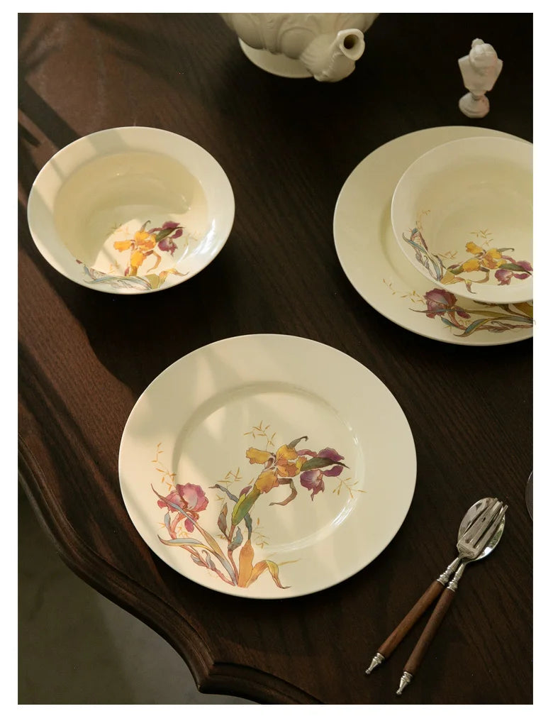 French Iris Dinner Set
