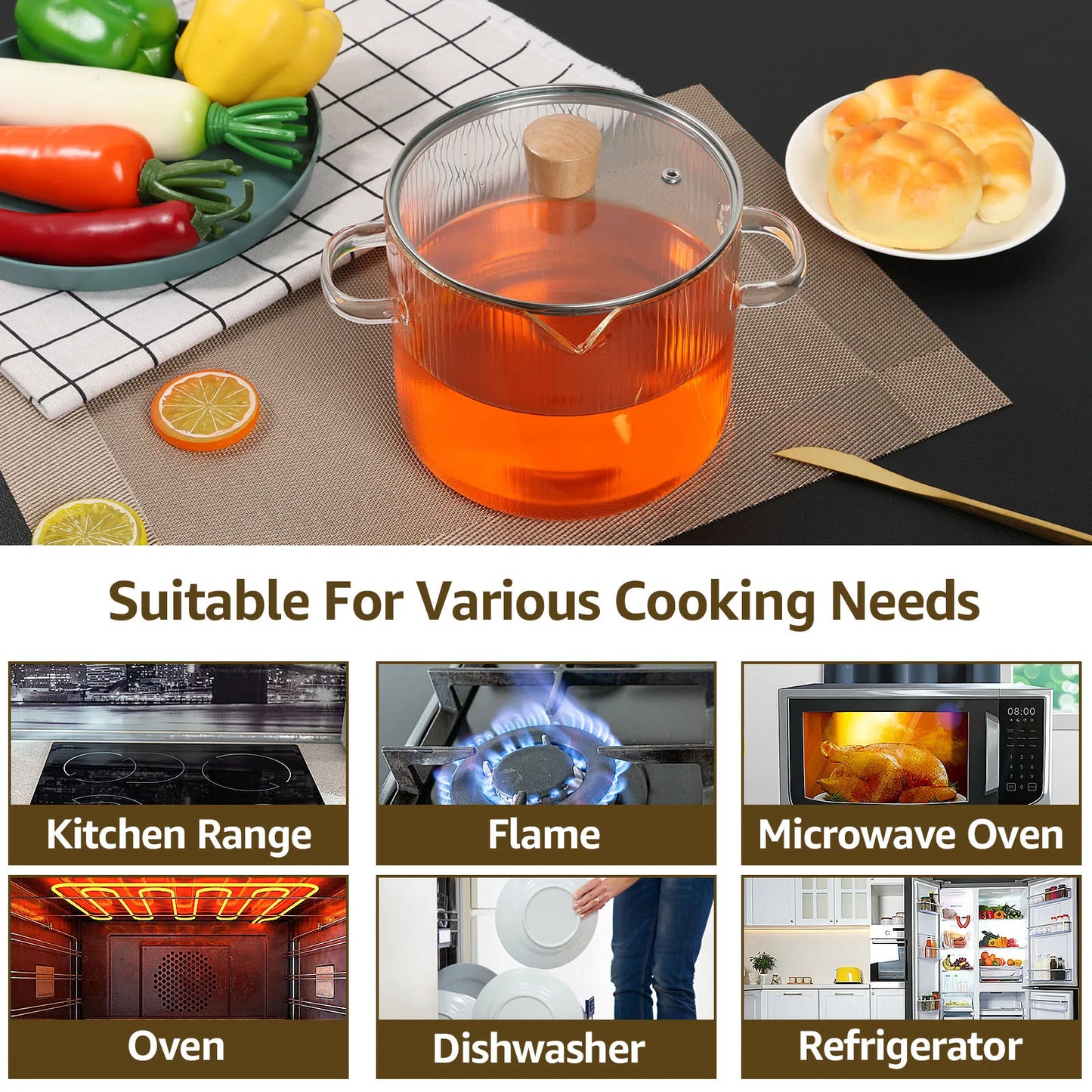 Glass Saucepan With Lid