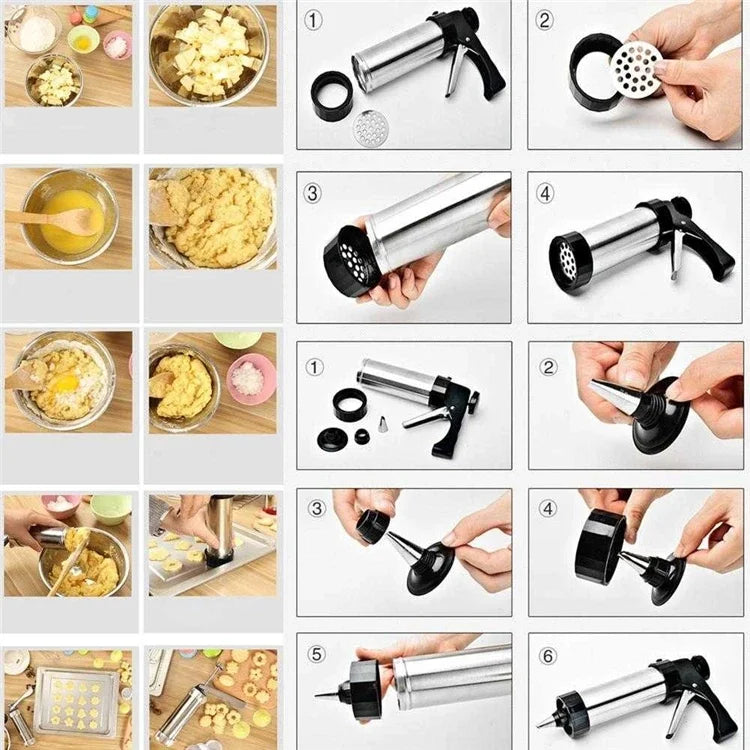 Stainless Cookie Press Gun