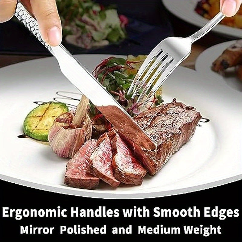 Hammered Stainless Flatware 20pc