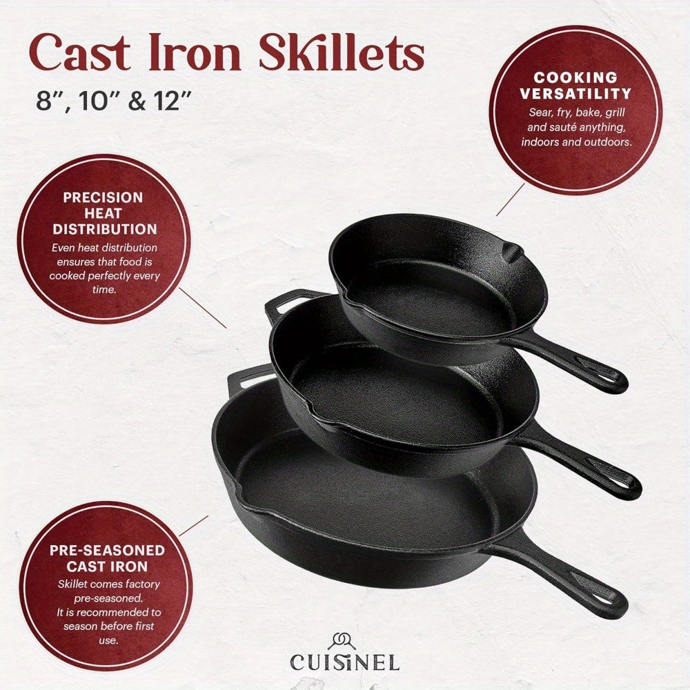 Pre-Seasoned Skillets 3pc