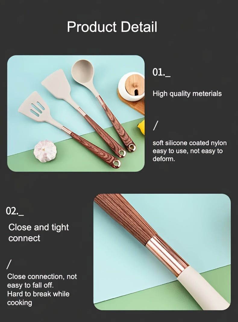 Wood Grain Utensil Set 10pc