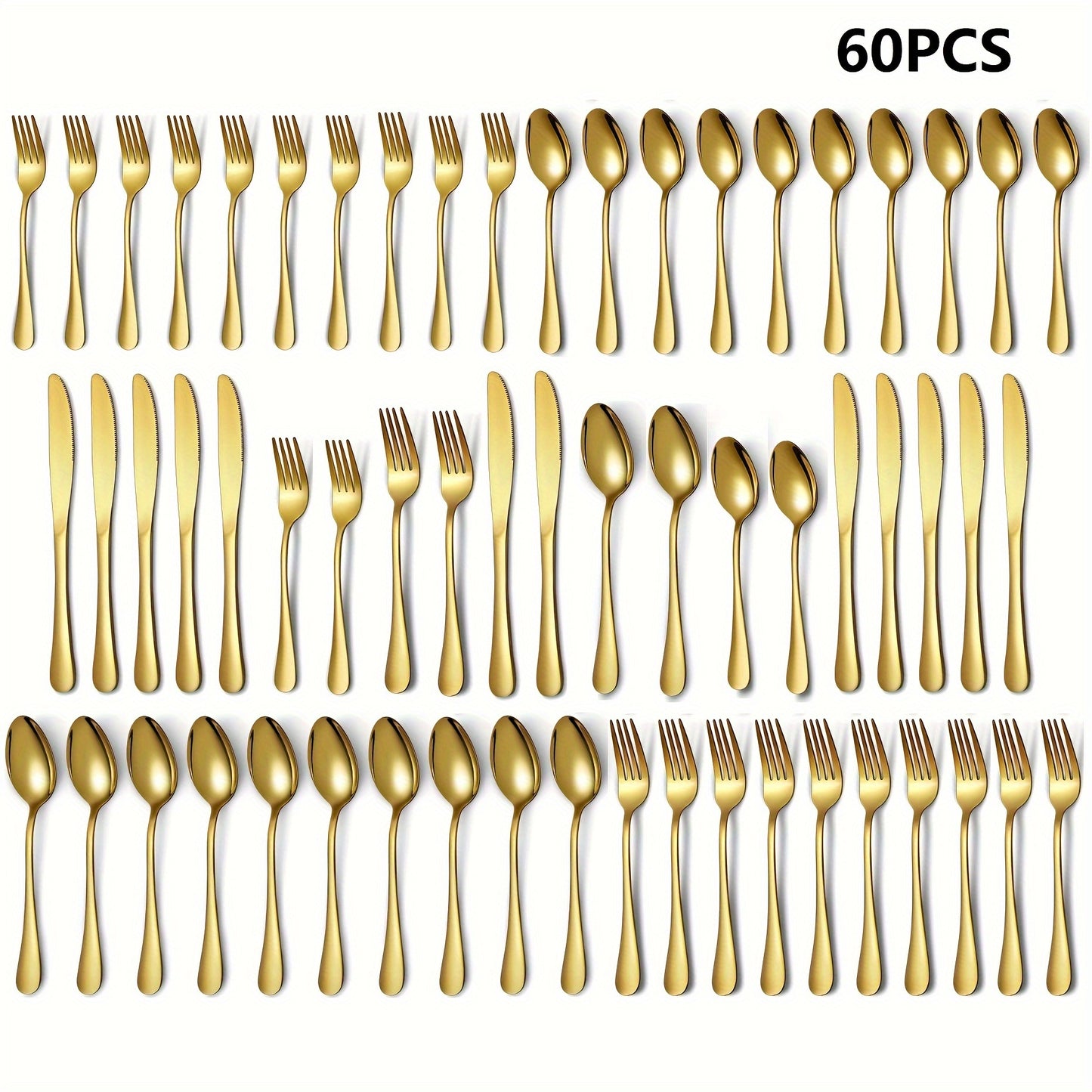 Black Gold Flatware 60pc