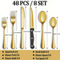 Gold Stainless Flatware 48pc