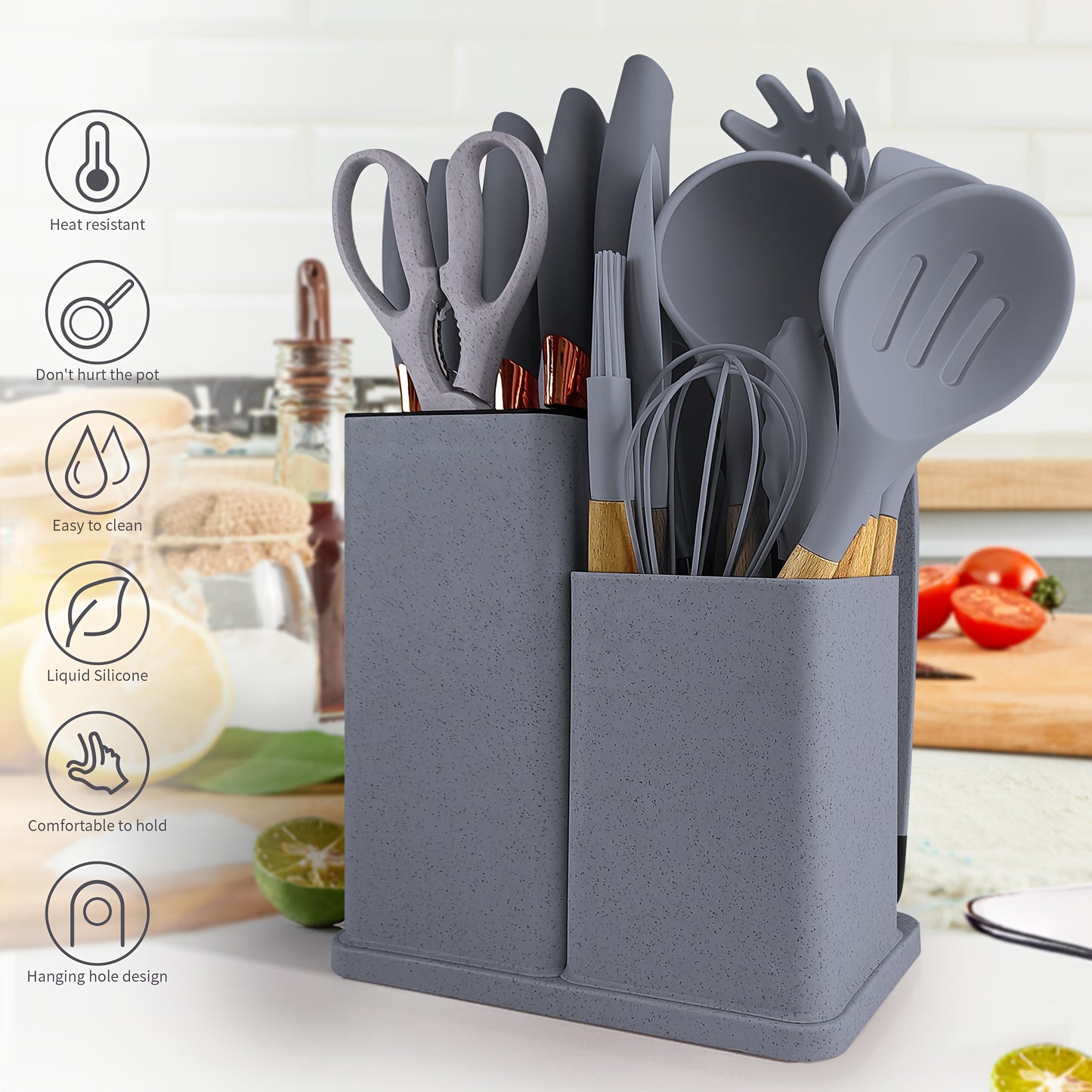 Silicone Utensil Set 10pc Heat