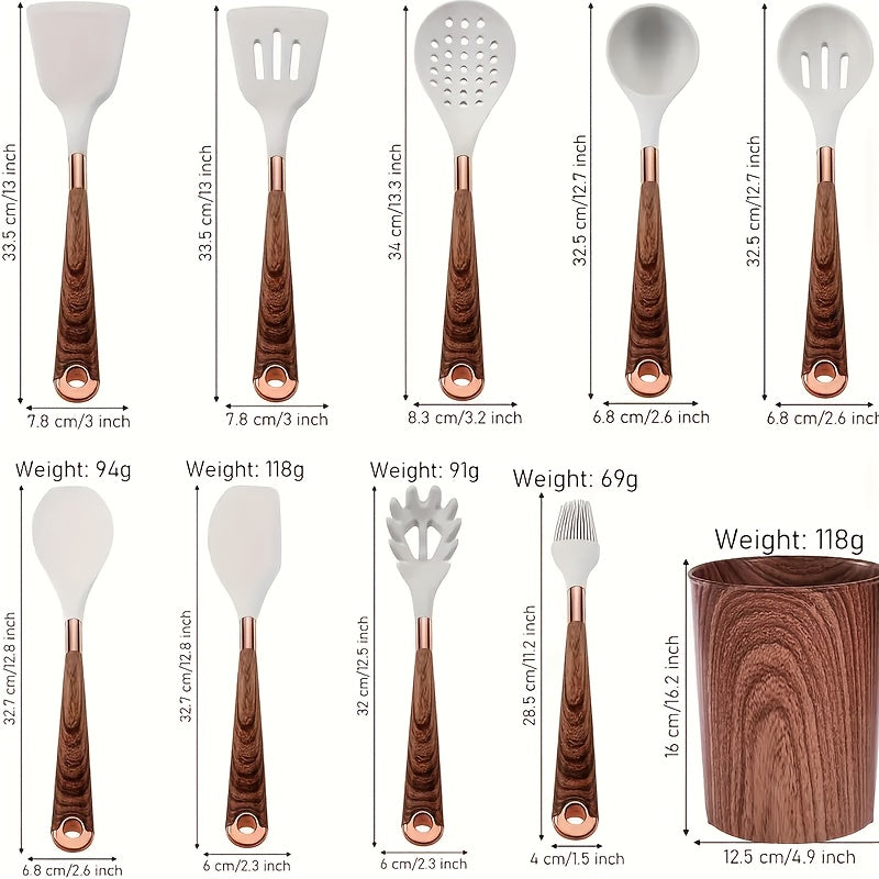 Wood Grain Utensil Set 10pc